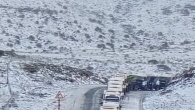 بالفيديو... تساقط كثيف للثلوج في جنوب افريقيا