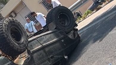 حادث سير... تحطّم سيارة على أوتوستراد العقيبة - الصفرا