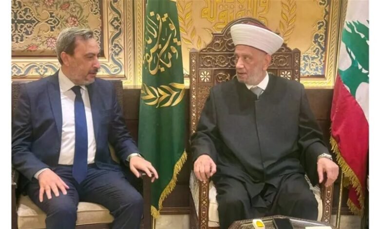 المفتي دريان بحث مع الحوت قانون العفو واليونيفيل وحقوق أبناء بيروت