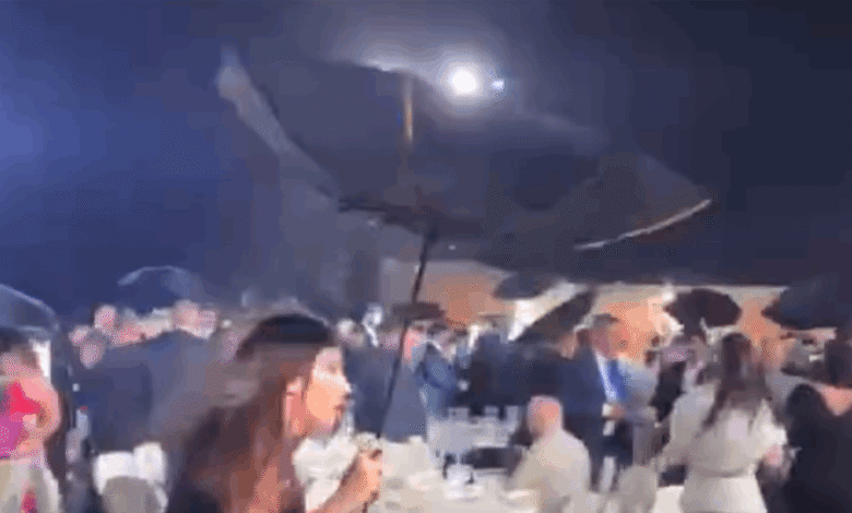 بالفيديو.. "عاصفة آب" تفسد حفل زفاف لبنانيّ!