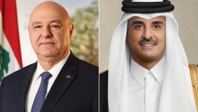 أمير قطر يتلقى اتصالا من رئيس لبنان