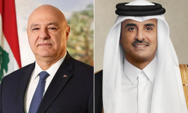 أمير قطر يتلقى اتصالا من رئيس لبنان
