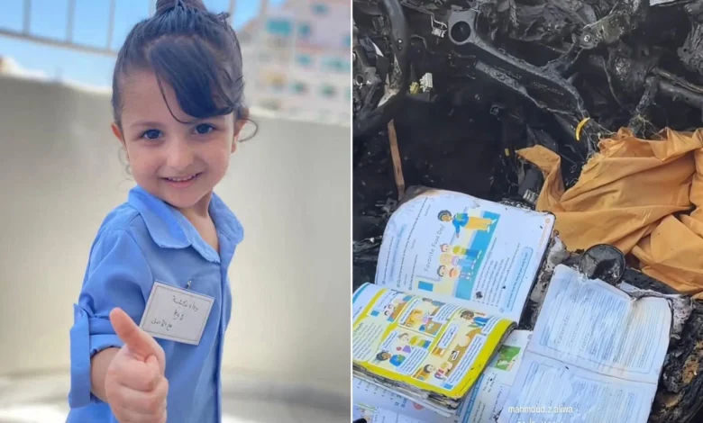 وفاء عكيلة.. طفلة بدأت عامها الدراسي في غزة وأنهته محمولة على الأكتاف