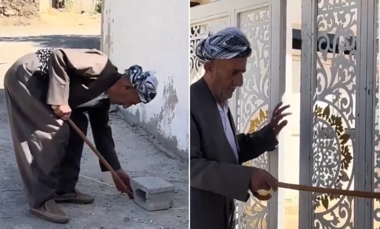 فقد بصره.. ما قصة الخيط الذي يقود مسنا كرديا إلى المسجد؟