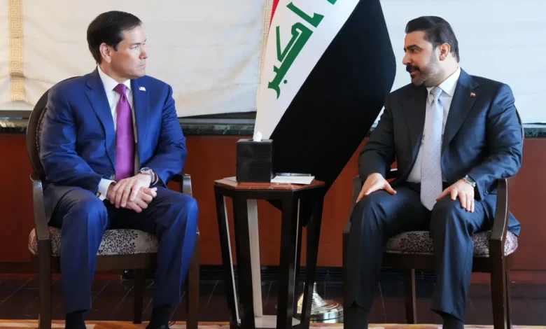 الزيدي يبحث مع روبيو ترسيخ الشراكة العراقية-الأميركية وحصر السلاح بيد الدولة