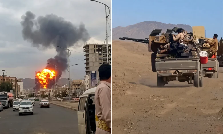 اليمن مباشر.. سقوط صاروخين في مطار عدن والقوات الحكومية تتصدى لهجمات حوثية في تعز