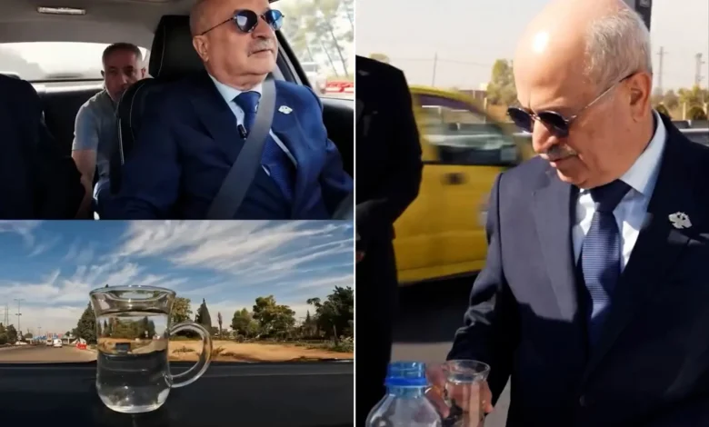 "بكوب ماء على الطريقة اليابانية".. وزير النقل السوري يختبر طريق مطار دمشق